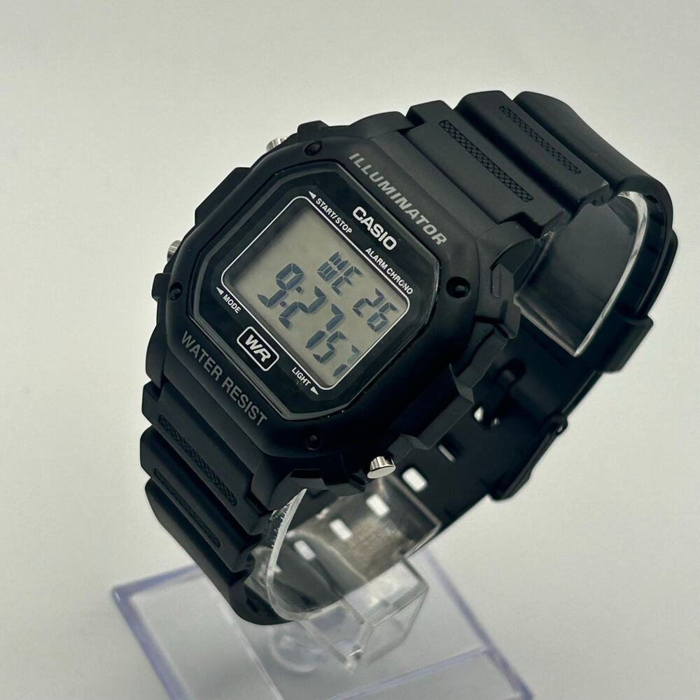 Casio F108WH Stainless Steel WR Black Digital Watch  Working New Battery